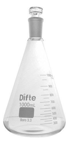 Matraz Erlenmeyer De Vidrio 1000 Ml Junta 24/40 Difte