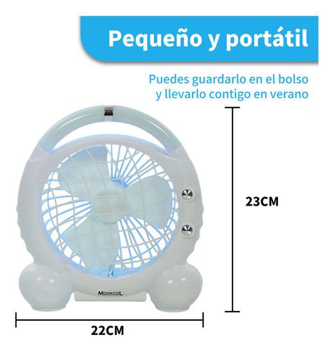 Ventilador De Escritorio Recargable Multifunción Con Led