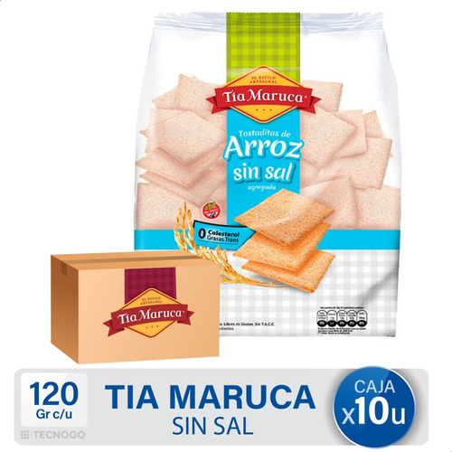 Caja Tostadas Arroz Tia Maruca Sin Sal Sin Tacc Pack Bulto