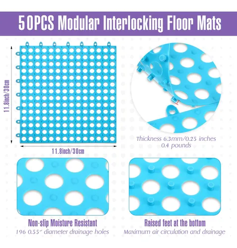 Tinideya 50 Tapetes Modulares Entrelazados Para Suelo, Baldo