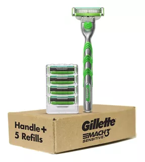 Mango De Afeitar Para Hombre Gillette Mach3 Sensitive +5 Rec