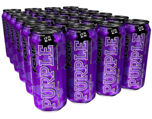 Caja Bebida Alcohólica Preparada Four Loko Purple 24 Piezas