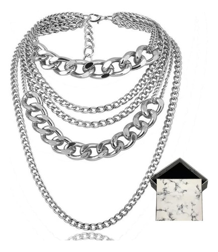 Cibirich Collares Gruesos Para Mujer Cadena Punk Collar Llam