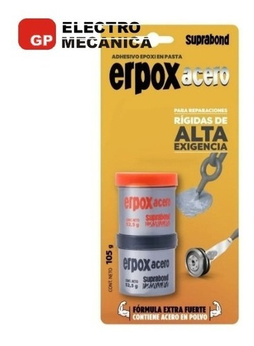 Imagen 2 de 7 de Adhesivo Epoxi Erpox Acero 105 Gr Alta Exigencia Suprabond