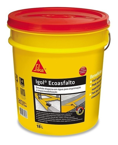 Igol Ecoasfalto Impermeabilizante Preto Asfaltico Balde 18kg