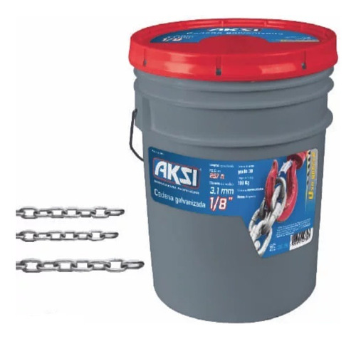 Cadena Galvanizada Aksi 1/2  (cubeta De 25 Kg) Modelo 113806