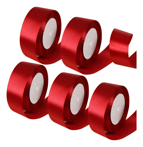 . - De 5 Rolos De Fita De Cores De Decoração De Cetim 4 Cm 1