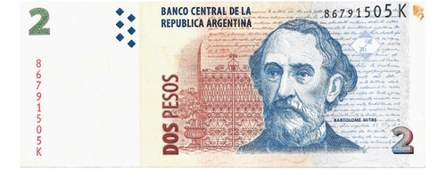 Bottero 3240 Billete De 2 Pesos Convertibles Año 2013 - Mb