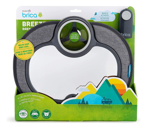 Brica Breeze Bebé In-sight Ventilador Espejo De Coche, Color