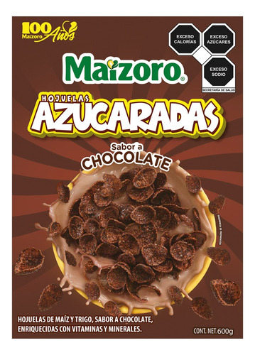 2 Pzs Maizoro Cereal De Hojuelas De Maíz Con Chocolate 600gr