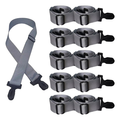 Kit 10 Jugular De Tecido Para Capacete De Segurança Camper Cor Cinza
