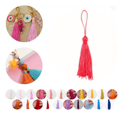 Franjas De Seda Tassel Pingentes Pacote Com 10 Peças Cor Po1893 - Rosa Bege