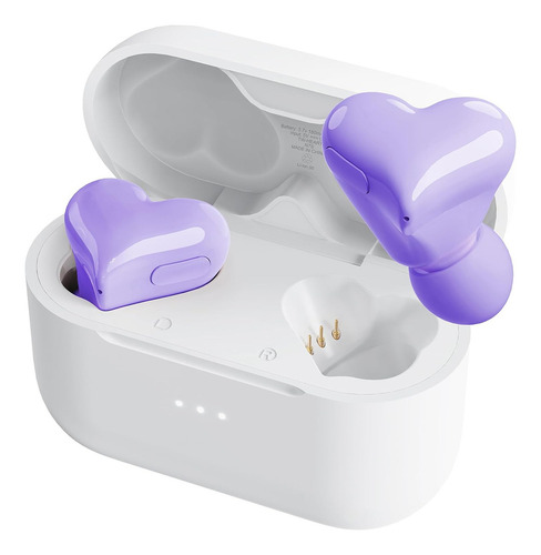 Auriculares En Forma De Corazón Bluetooth Cancelación Ruido Color Violeta