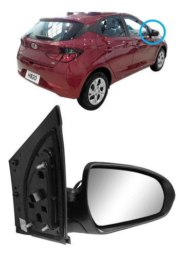 Retrovisor Direito Hyundai Hb20 20 A 24 Com Seta Metagal