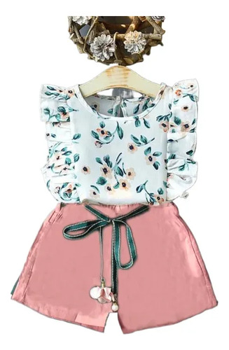 Conjuntos De Ropa Para Niños, Camisa Con Flores Y Pantalones
