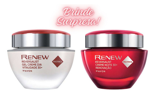 Avon Renew Reversalist Noite 50g y Creme Dia 50g  Brinde Tipo De Pele Sinais Iniciais 30 45 Anos