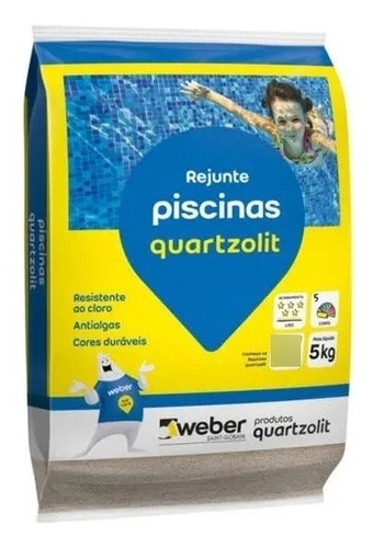 Rejunte Piscina 5 Kg Rejuntamento Cinza Platina Quartzolit