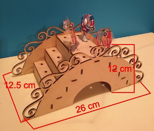 Imagen 5 de 10 de Kit Exhibidores Muebles Mesa De Dulces Candy Bar Cupcake Mdf