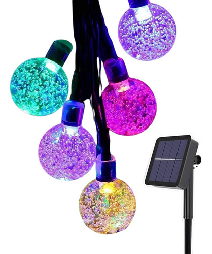 Cadena De Luces Solares Led 11m Para Patio Y Terraza