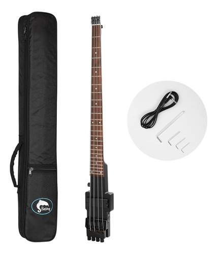 Travel Electric Bass Headless 4 Strings Bass With Gigbag