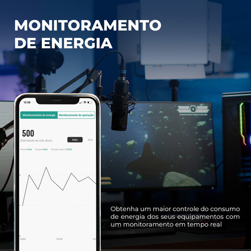 Tomada Inteligente Wifi 10a Ekaza Medidor De Consumo Smart Alexa Google Tuya Smart Life 110v