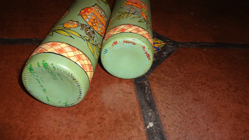 Trío De Botellas Pintadas Y Decoradas Con Decoupage Verde Con Decoupage De Lechucitas