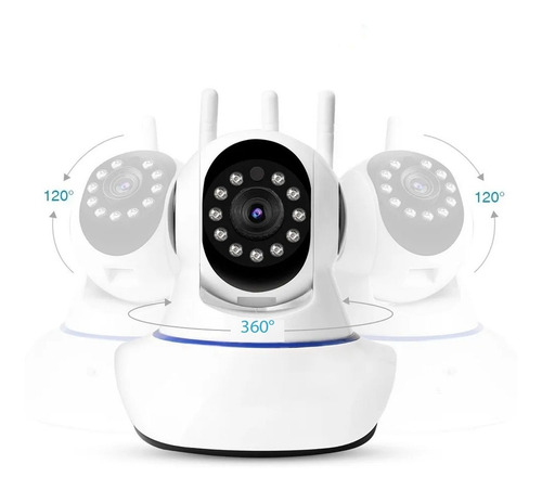 Camara Seguridad Wifi Ip360 Infrarrojo Sensor 3 Antena 1080p