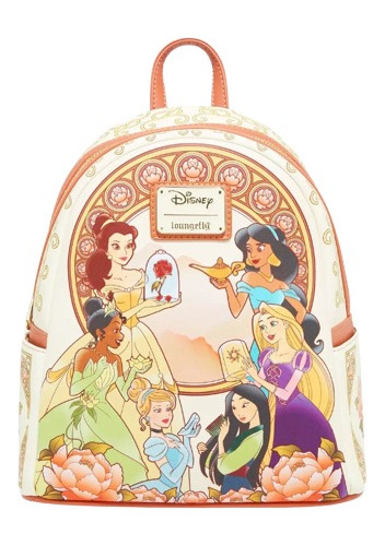 Loungefly Disney Mini Mochila Disney Princesas Retrato Grupal Floral 2023