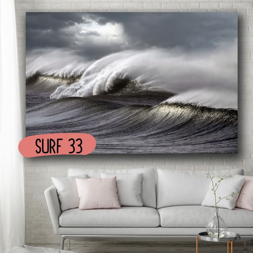 Cuadro Surf Olas Mar Playa 120x70 Otros Diseños Tela Canvas