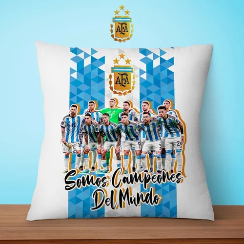 Almohadon 35 Cm Argentina Campeon Mundial 2022 Messi Copa