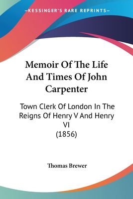 Libro Memoir Of The Life And Times Of John Carpenter: Tow...