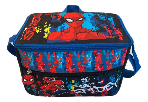 Lonchera Cuadrada Bolsa Termica Escolar Spiderman Niño