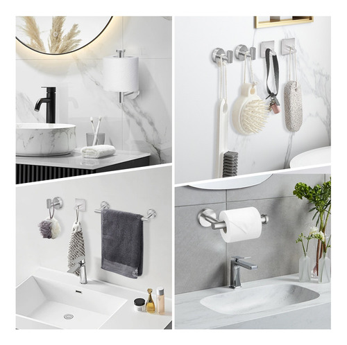 Set De 5 Accesorios Para Baño Acero Inoxidable