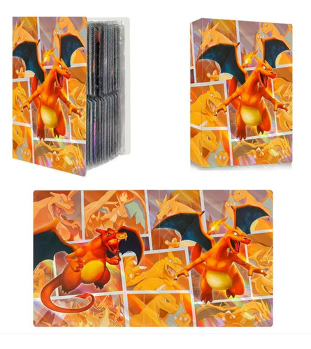 Porta 240 Cards Álbum Coleção Pokémon Modelo Charizard