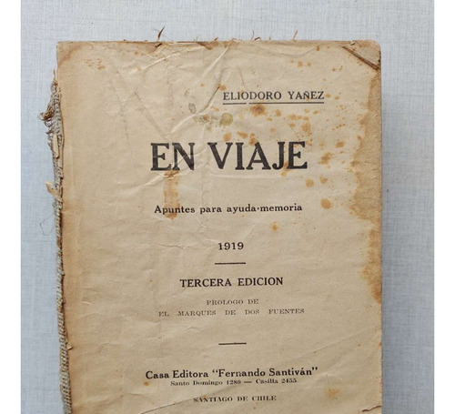 En Viaje Eliodoro Yañez 1925 Sin Tapa Delantera