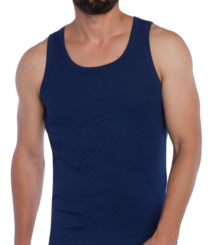 Camiseta Musculosa Hombre Algodón Azulino