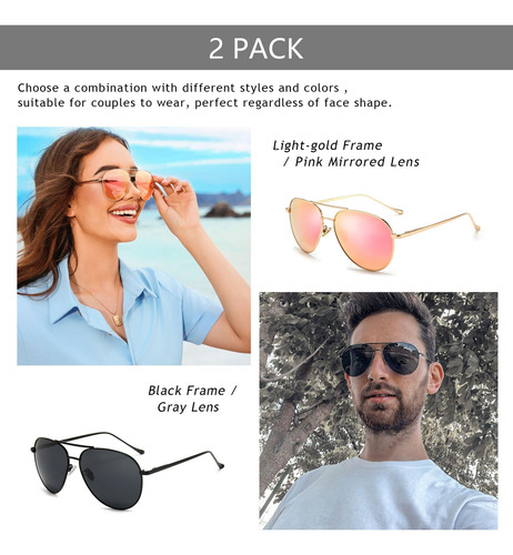 Sungait Gafas De Sol De Aviador Ligeras De Gran Tamaño Para