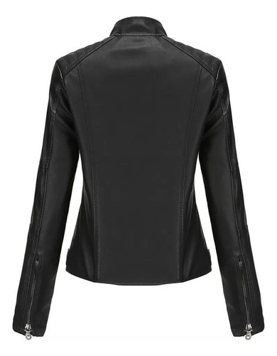 Chamarra De Cuero Para Moto Para Mujer, Abrigo Atractivo