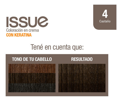 Issue Kit Tintura En Crema Keratin Color Tono 4 Castaño