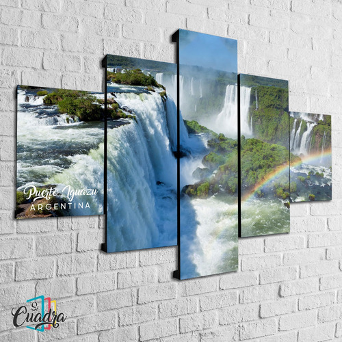 Cuadro Cataratas Iguazu Decorativo Moderno Poliliptico Arg