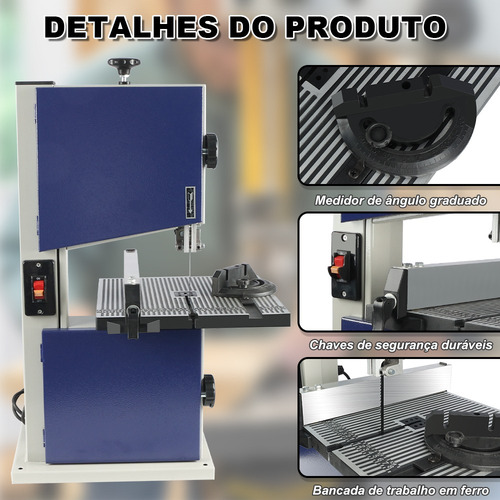 Serra Fita De Bancada Para Madeira 8pol 300x300mm 450w 220v