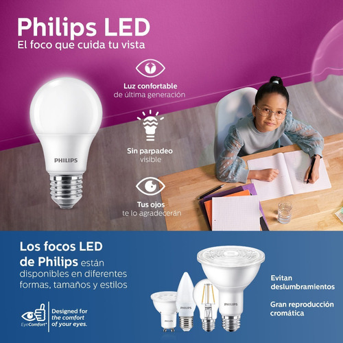 Foco Led Philips Vintage 4.5w Con Forma A19 Dimeable Cálida Color de la luz Blanco cálido