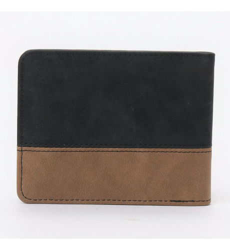 Billetera De Hombre Marca Bearcliff Cuero Sintético Negro Liso