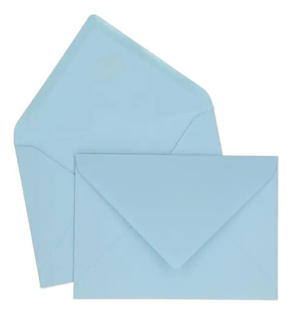 Pack De 60 Sobres Para Carta 7.5x11.2cm En Colores Celeste Carta