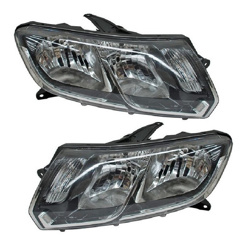 Par De Faros Renault Logan 2015 2016 2017 2018 Fondo Negro