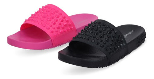 Zapato Casual 323pr Goma Niñas Fucsia Plastico Tachas