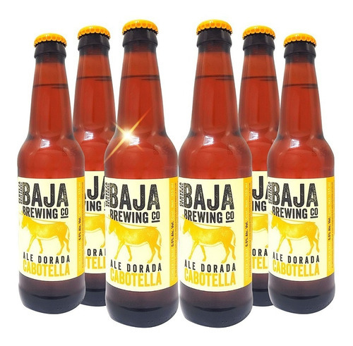 Six Pack Cerveza Artesanal Baja Cabotella Ale Dorada 355ml