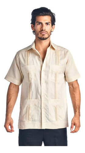 Guayabera Mojito Collection Beige Xl Manga Corta.