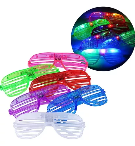 Gafas luminosas LED inalámbricas recargables por USB, lentes con luz LED  para fiestas rave, gafas de sol brillantes (verde oscuro), Verde oscuro