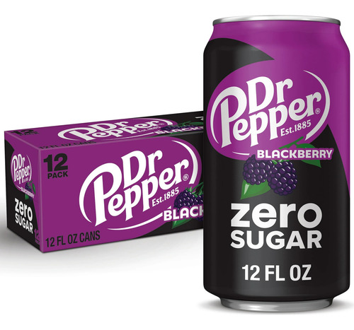 Dr Pepper Blackberry Zero Sugar Soda 12 Pack 355ml